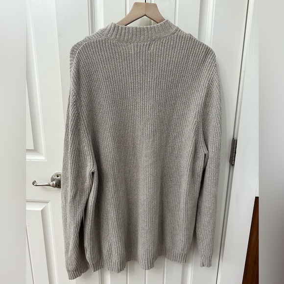 Eddie Bauer Men's Taupe Crewneck Henley Fisherman Sweater sz XL Tan Classic - Picture 6 of 6